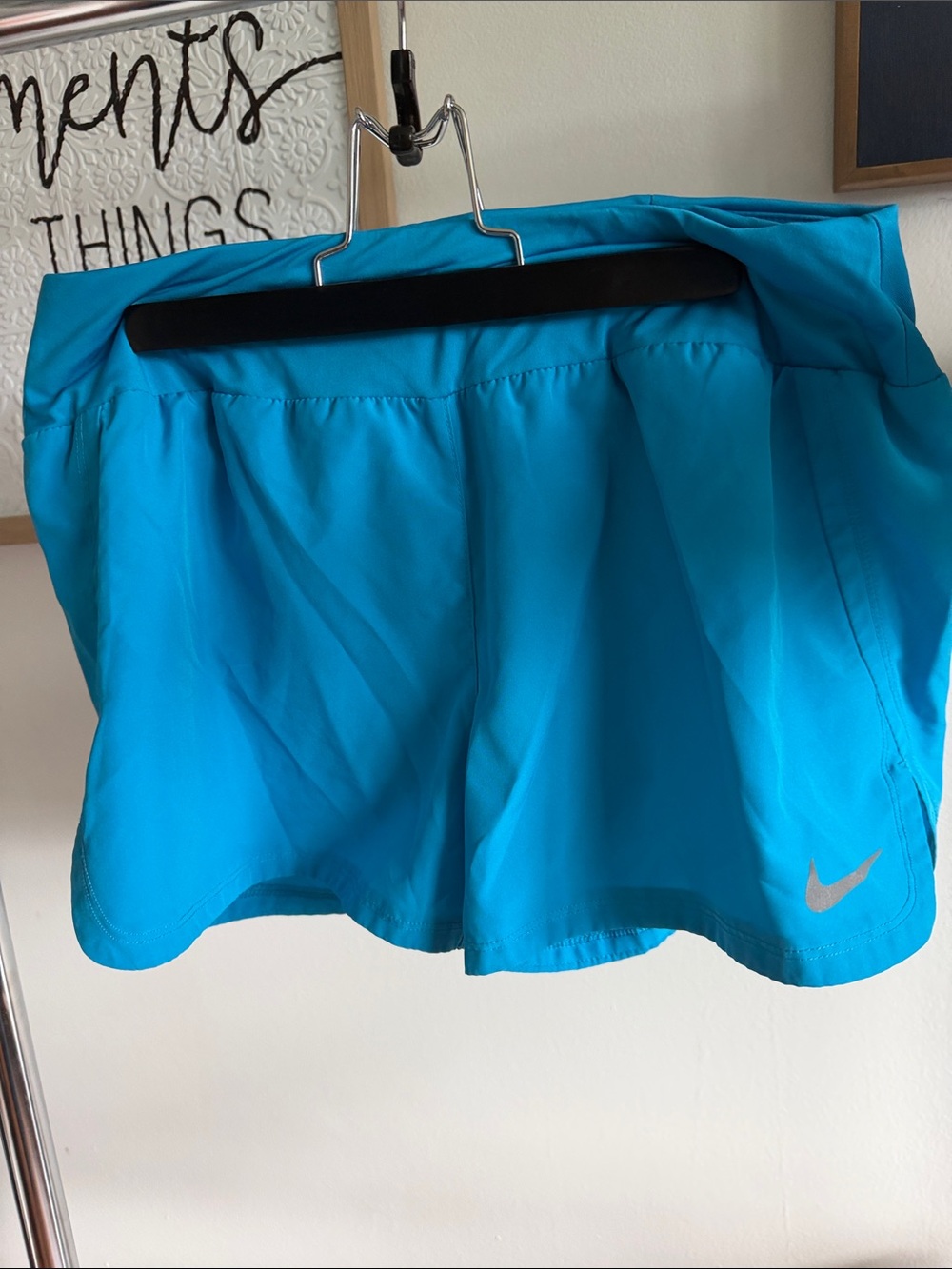 Nike Women's Bright Teal Running Shorts with Reflective Swoosh